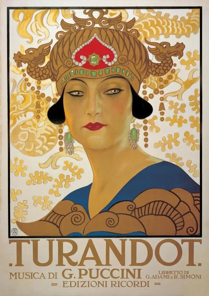 Leopoldo Metlicovitz, Public domain, via Wikimedia Commons Turandot tickets